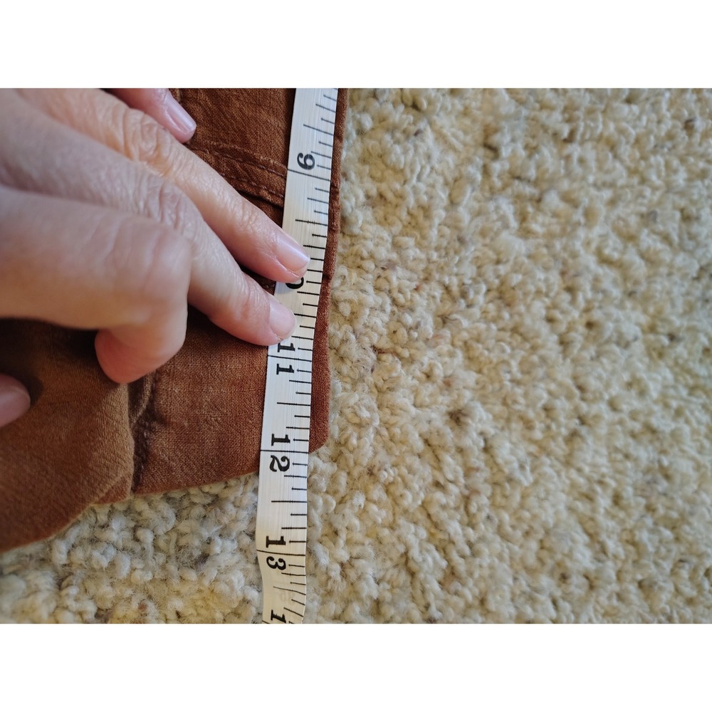 Free People Lotta Love Linen Trousers Terracotta Pleated Wide Leg Size 0 Brown - Picture 6 of 7
